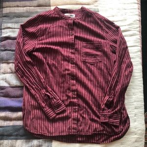 Striped Maroon Button Up